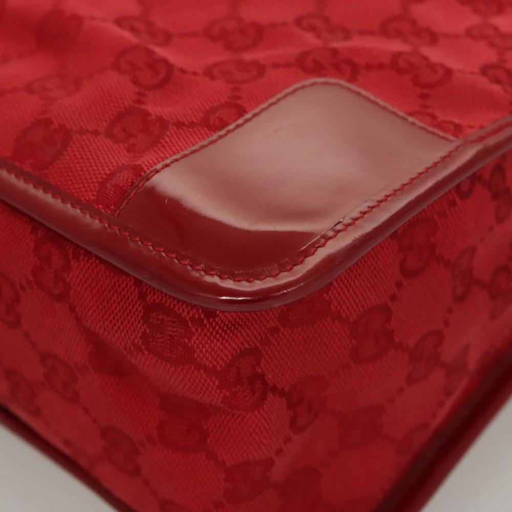 GUCCI GG Canvas Tote Bag Red Gold 000 0855 Auth 123893 - Picture 14 of 16